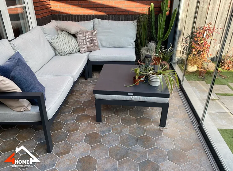 Conservatory tile renovation by 4Home Construction