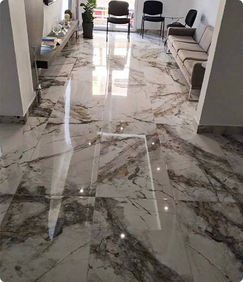 Finished marble flooring by 4Home Construction